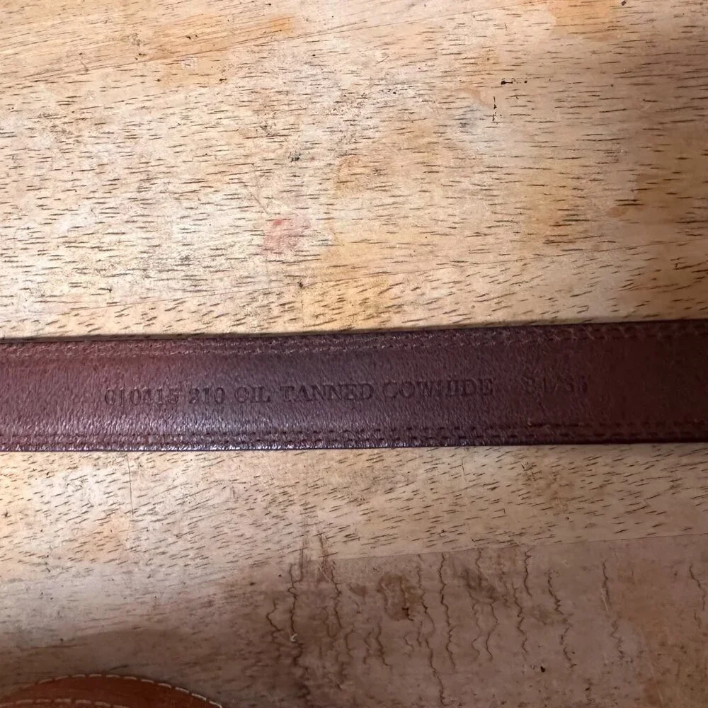 Vintage Mahogany Oil Tanned Cowhide  brass Buckle Mens Size Large 34-36
